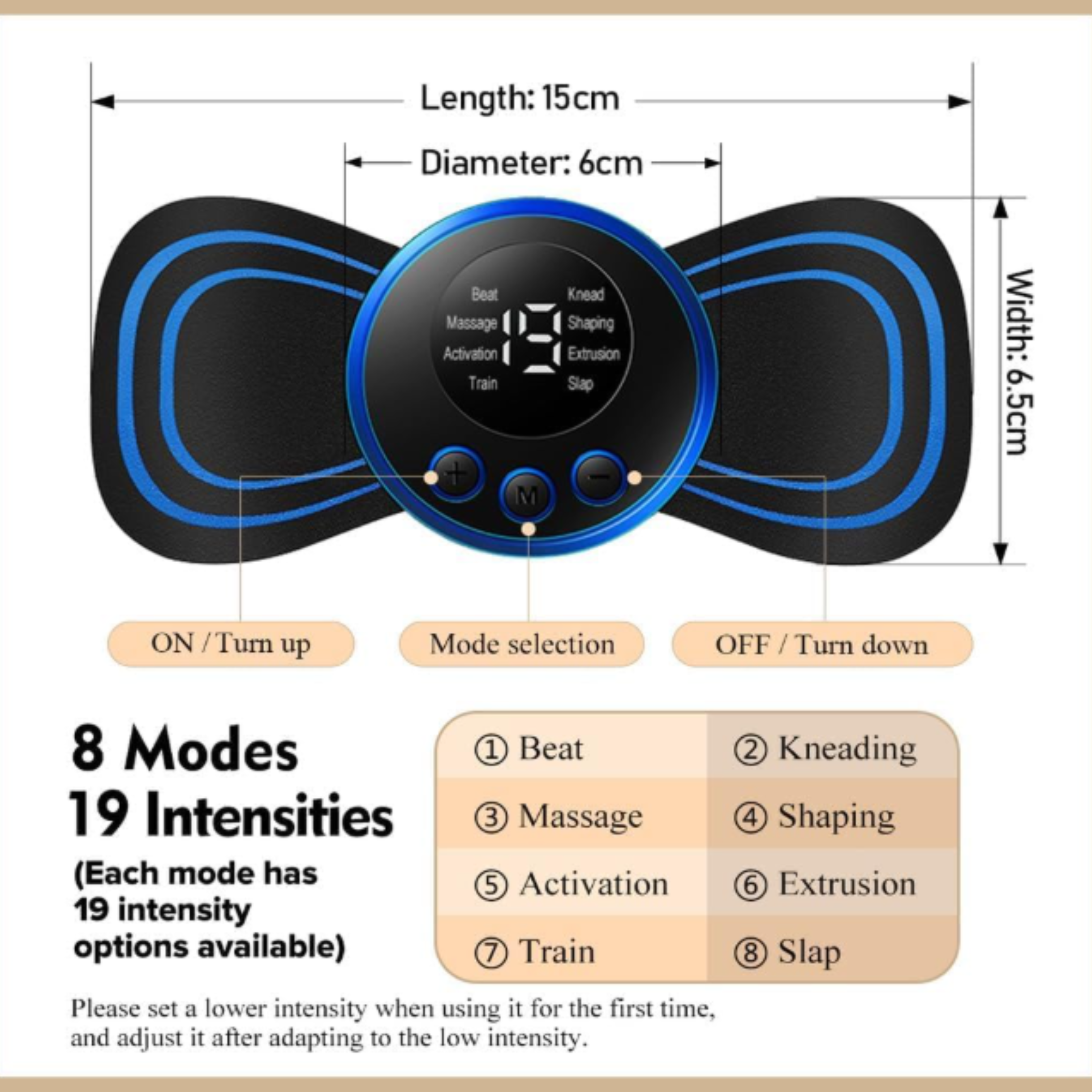 Giftollo Deep Tissue Body Massager for Pain & Fatigue Relief | Rechargeable TENS EMS Unit with Multiple Modes for Neck, Back, Leg & Full Body Massage
