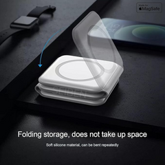Giftollo 3-in-1 Magnetic Foldable Mag-Safe Wireless Charger | Compatible with iPhone 16/15/14/13/12 Series, AirPods 2/3/Pro, Apple Watch Series | 23W Fast Charging | Wireless Travel Charger
