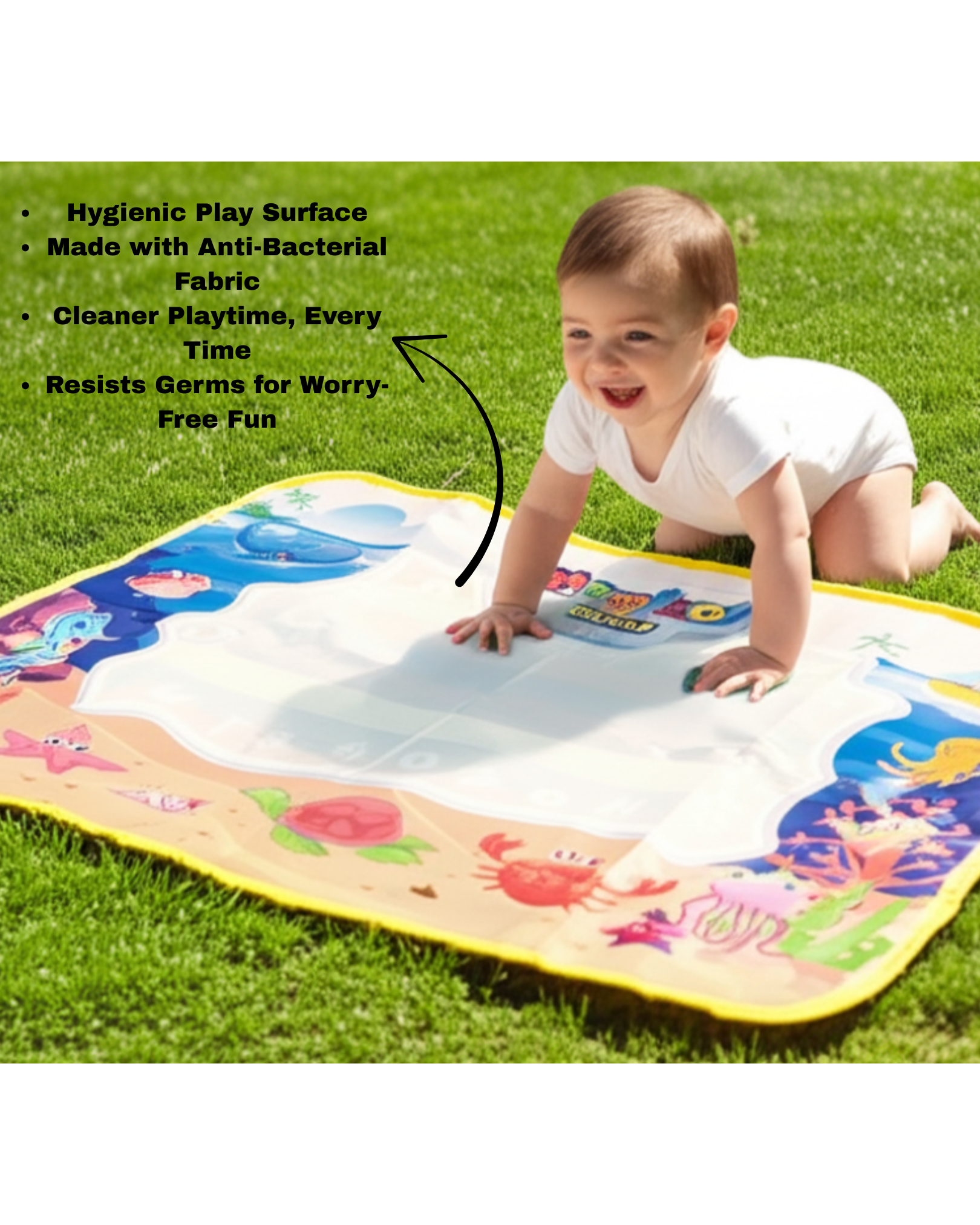 Giftollo Magical Water Drawing Mat for Kids | Reusable Mess-Free Coloring Pad (25x15 inch) with 2 Magic Pens | Educational Doodle Toy for Toddlers