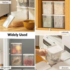 Giftollo Kitchen & Pantry Organizer Set (Pack of 6) | Stackable Food Storage Containers for Fridge, Freezer & Cabinet | 1200ml BPA-Free Modular Bins