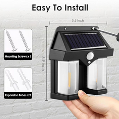 Giftollo Solar Sensor Wall Light | Waterproof Outdoor LED Light with Motion Sensor | Dual Head | Solar Powered | 1200 Lumens | Auto On/Off | for Garden, Balcony, Garage, Entrance