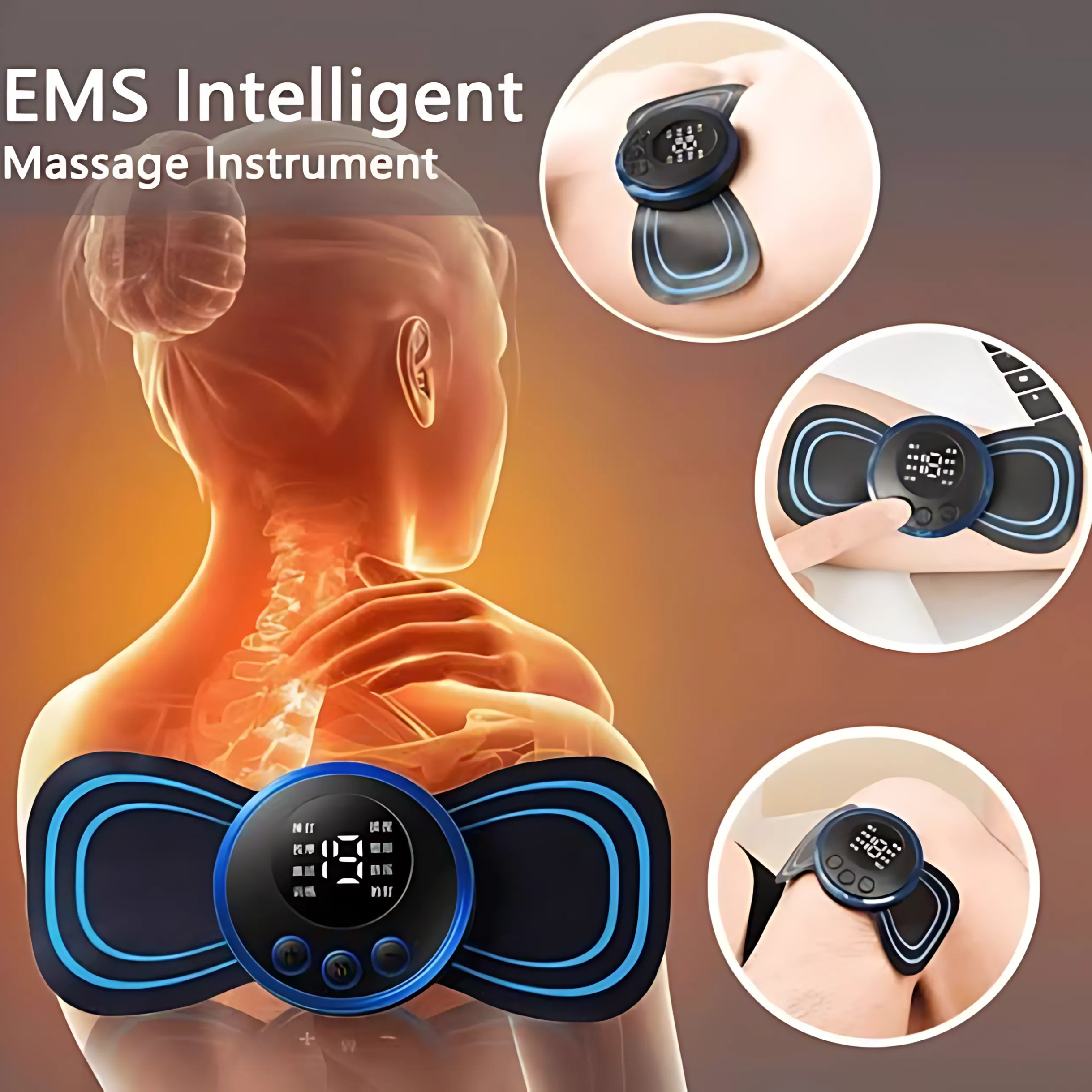 Giftollo Deep Tissue Body Massager for Pain & Fatigue Relief | Rechargeable TENS EMS Unit with Multiple Modes for Neck, Back, Leg & Full Body Massage