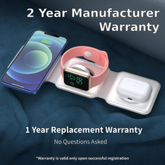 Giftollo 3-in-1 Magnetic Foldable Mag-Safe Wireless Charger | Compatible with iPhone 16/15/14/13/12 Series, AirPods 2/3/Pro, Apple Watch Series | 23W Fast Charging | Wireless Travel Charger