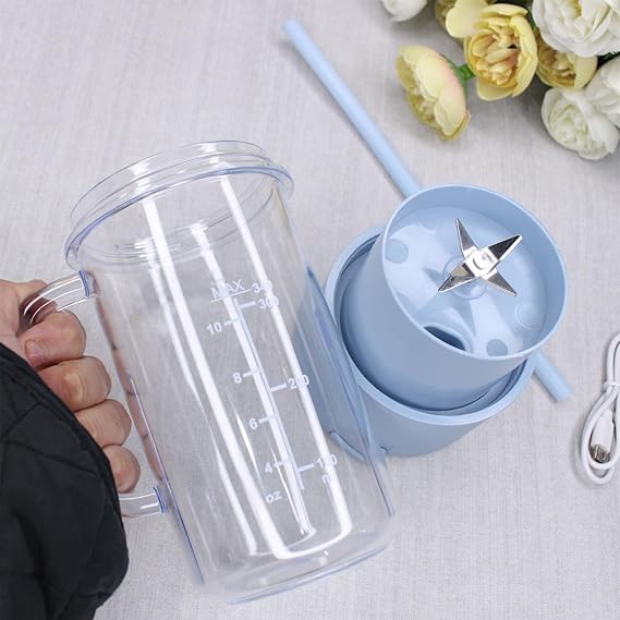 Giftollo Portable Smoothie Maker for Protein Shakes & Juice | USB Blender Bottle for Gym, Travel & Office