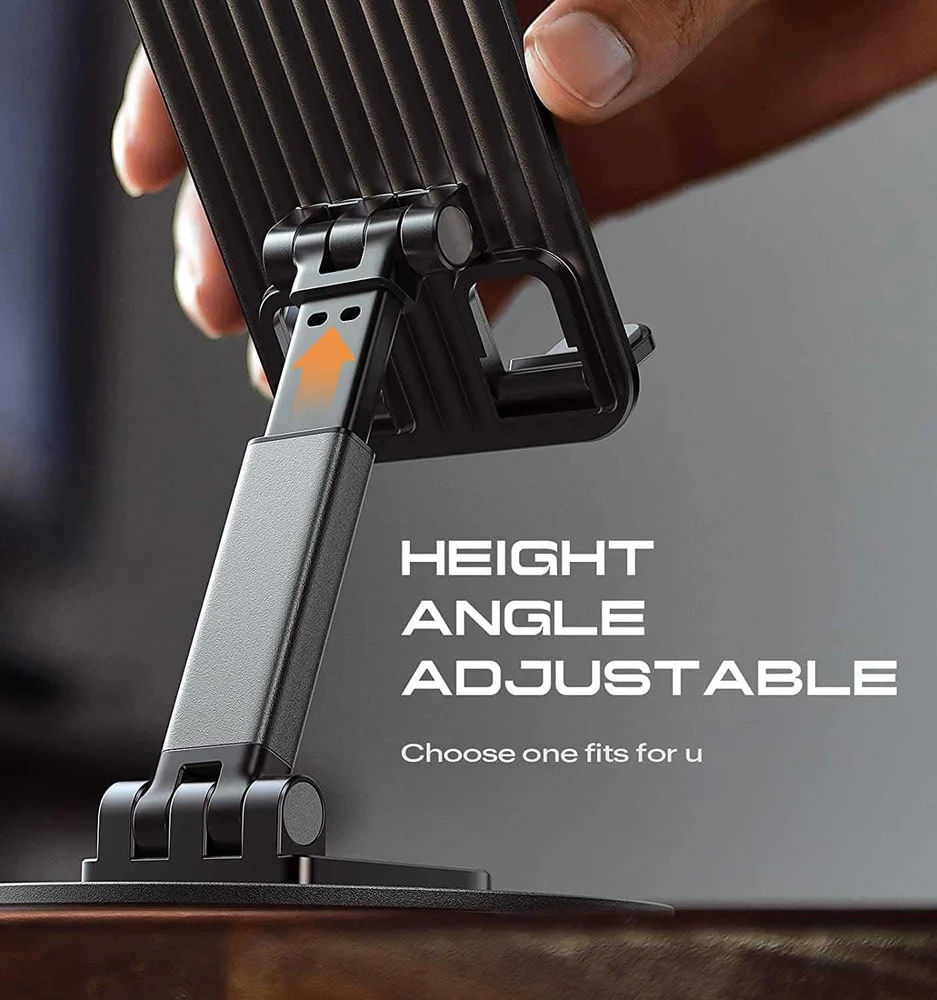 Giftollo 360° Rotatable Steel Mobile Phone Holder | Foldable & Adjustable Universal Mobile Holder