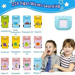 Giftollo Educational Flash Card Learning Toy for Kids | 112 Double-Sided Talking Flash Cards with 224 Sight Words | Interactive Speech Device for Toddlers | Early Learning Toy (Blue, Regular)