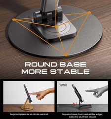 Giftollo 360° Rotatable Steel Mobile Phone Holder | Foldable & Adjustable Universal Mobile Holder