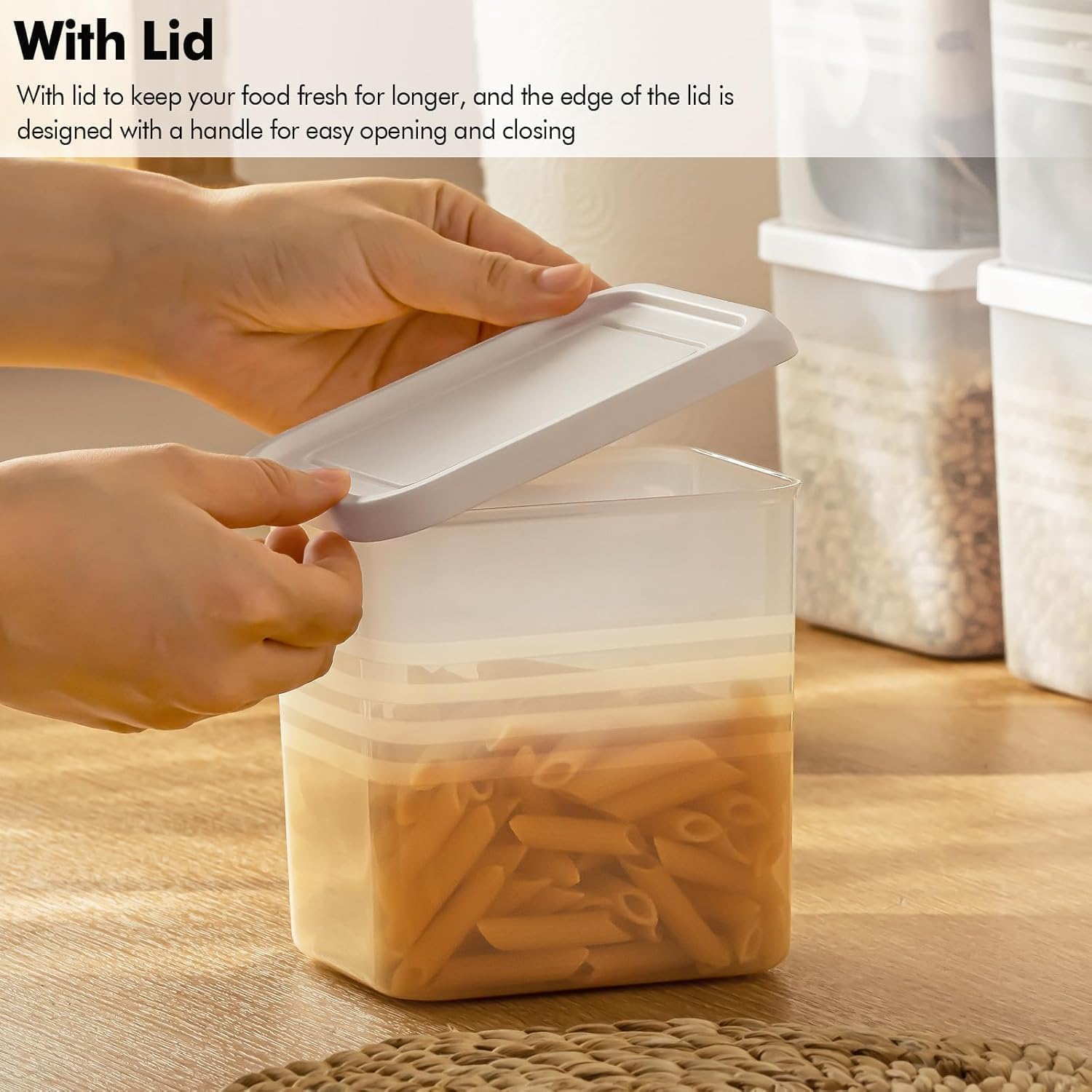 Giftollo Kitchen & Pantry Organizer Set (Pack of 6) | Stackable Food Storage Containers for Fridge, Freezer & Cabinet | 1200ml BPA-Free Modular Bins