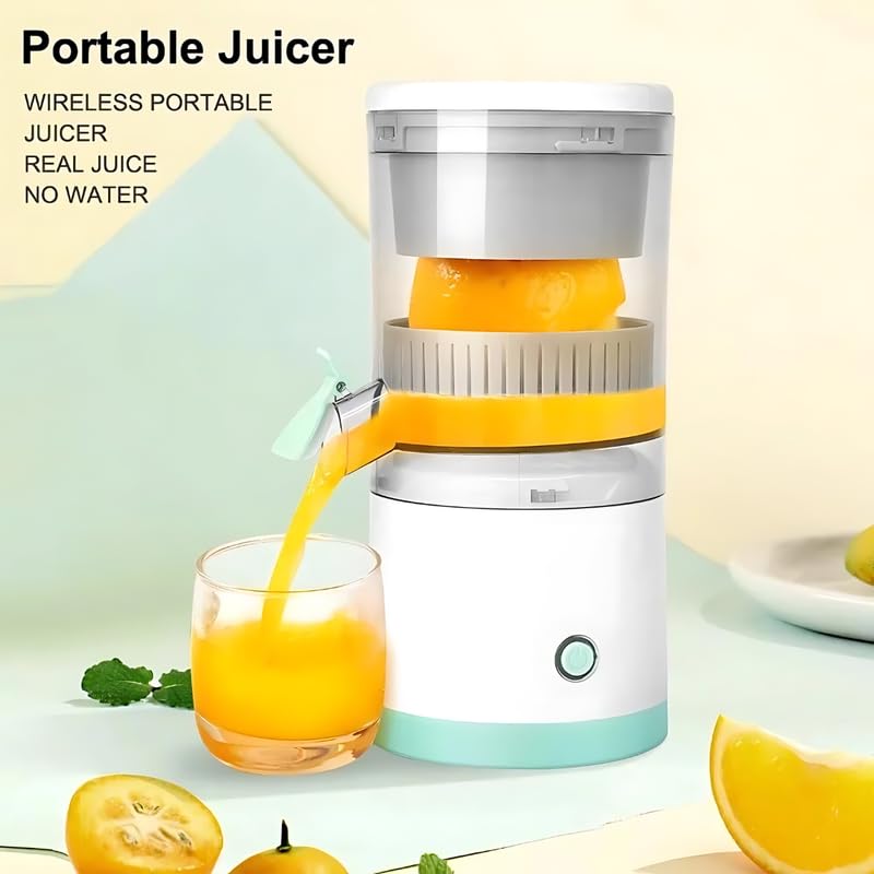 Giftollo Portable Electric Citrus Juicer, USB Rechargeable Machine for Fresh Orange & Mosambi Juice | 90% High Yield