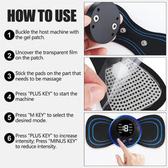 Giftollo Deep Tissue Body Massager for Pain & Fatigue Relief | Rechargeable TENS EMS Unit with Multiple Modes for Neck, Back, Leg & Full Body Massage