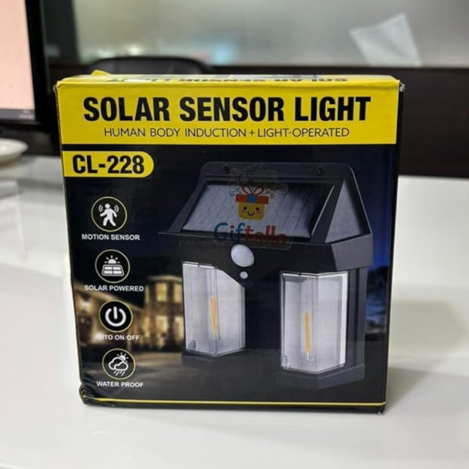 Giftollo Solar Sensor Wall Light | Waterproof Outdoor LED Light with Motion Sensor | Dual Head | Solar Powered | 1200 Lumens | Auto On/Off | for Garden, Balcony, Garage, Entrance