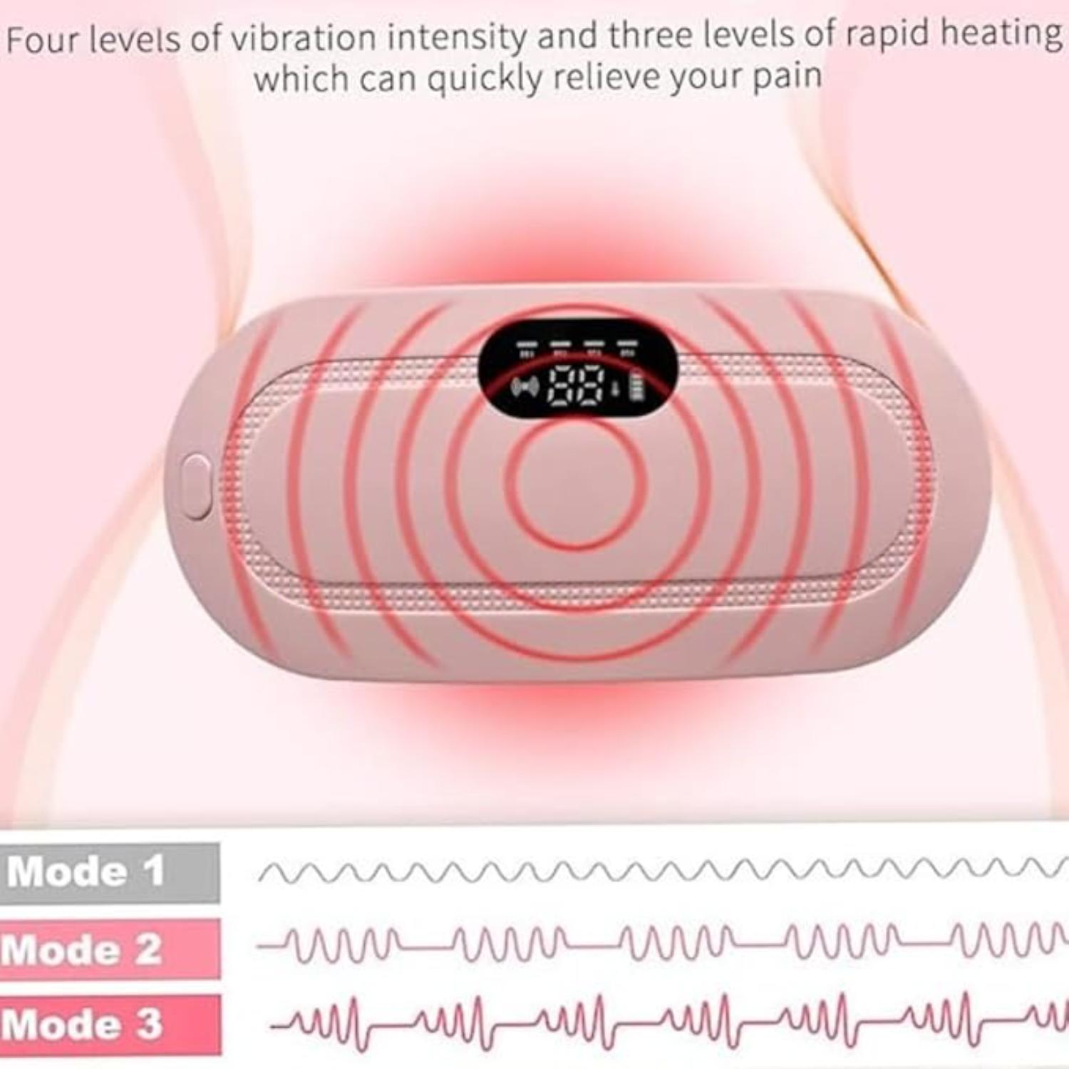 GIFTOLLO Portable Cordless Heating Pad for Period Cramps Relief, for Stomach, 3-Speed Temperature Adjustment and 4-Speed Massage Modes