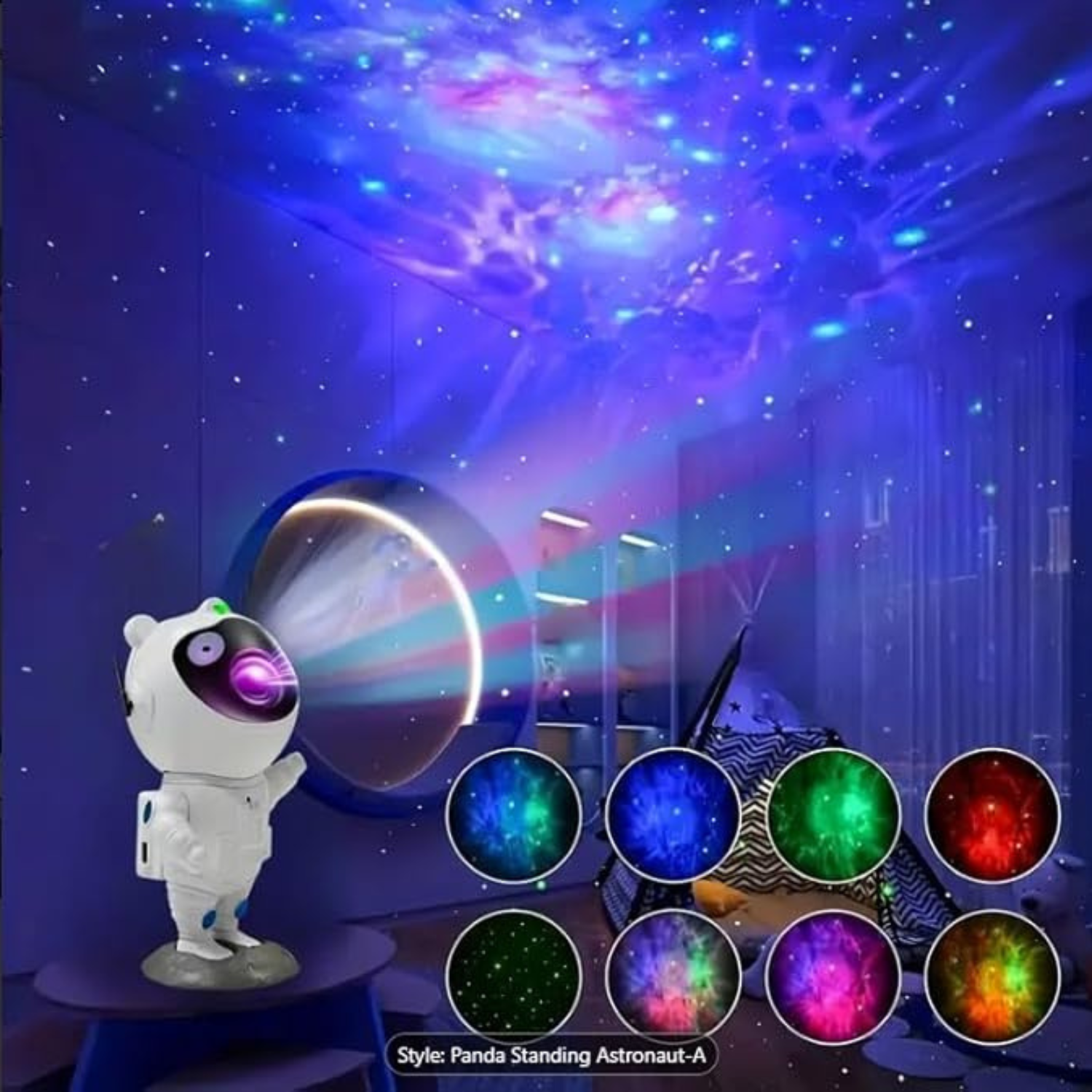 Giftollo Astronaut Starry Nebula Projector Lamp for Kids & Home Décor | Remote Controlled | 360° Rotating Galaxy Night Light.