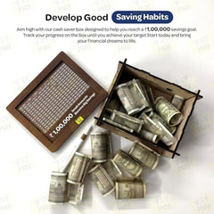 Giftollo Piggy Bank Wooden Savings Challenge Box | Smart Money Saving Bank for Adults & Kids | Budget Tracker Piggy Bank with Scratch Panels | Ideal Gift for Birthdays, Weddings & New Year