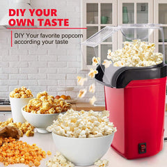 Giftollo Electric Hot Air Popcorn Popper | Healthy, Oil-Free Snack Maker for Home Movie Nights | 98% Popping Rate, Ready in 3 Mins