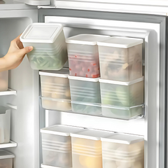 Giftollo Kitchen & Pantry Organizer Set (Pack of 6) | Stackable Food Storage Containers for Fridge, Freezer & Cabinet | 1200ml BPA-Free Modular Bins