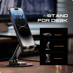 Giftollo 360° Rotatable Steel Mobile Phone Holder | Foldable & Adjustable Universal Mobile Holder