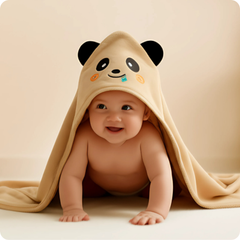 Giftollo Cute Panda Hooded Baby Towel | Keep Your Infant Warm & Cozy After Bath Time with this Plush Fleece Animal Wrap | Perfect Baby Shower Gift
