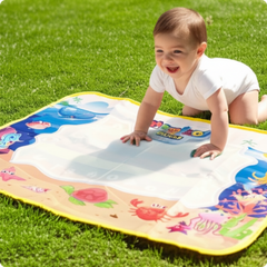 Giftollo Magical Water Drawing Mat for Kids | Reusable Mess-Free Coloring Pad (25x15 inch) with 2 Magic Pens | Educational Doodle Toy for Toddlers