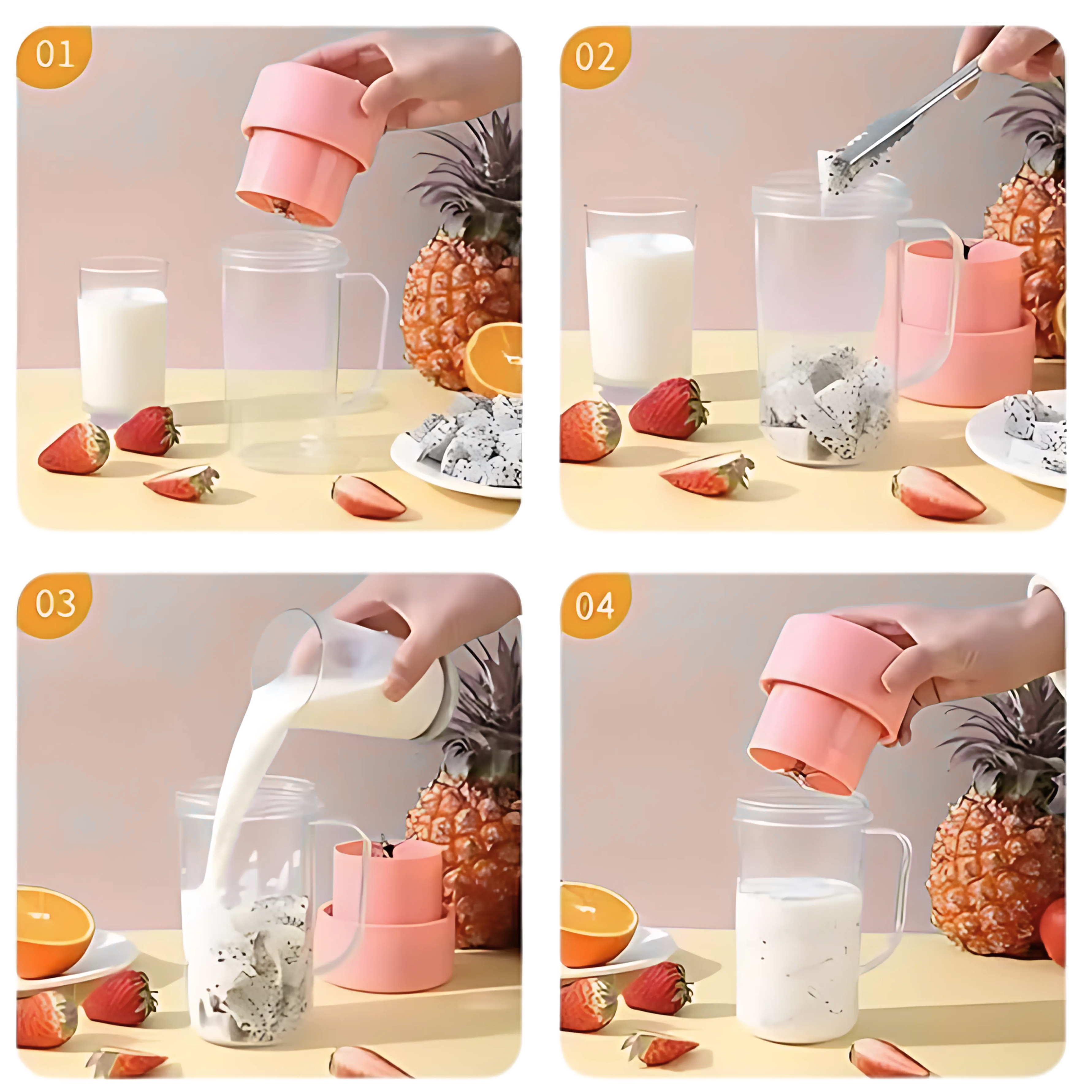 Giftollo Portable Smoothie Maker for Protein Shakes & Juice | USB Blender Bottle for Gym, Travel & Office