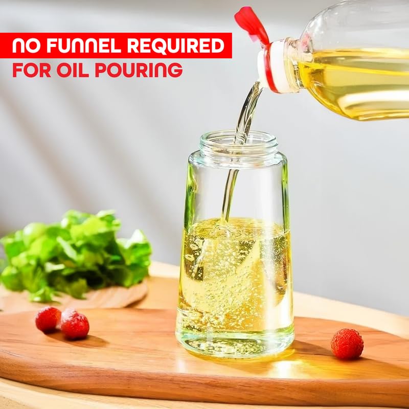 Giftollo 2-in-1 Oil Sprayer Dispenser Bottle, Glass Pourer & Refillable Container for Air Fryer, BBQ, Salad Dressing & Cooking Oil